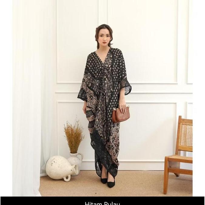 LONG DRESS KAFTAN WANITA BATIK VISCOSE SEMI SUTRA ARUNA FIT LD 150 EA