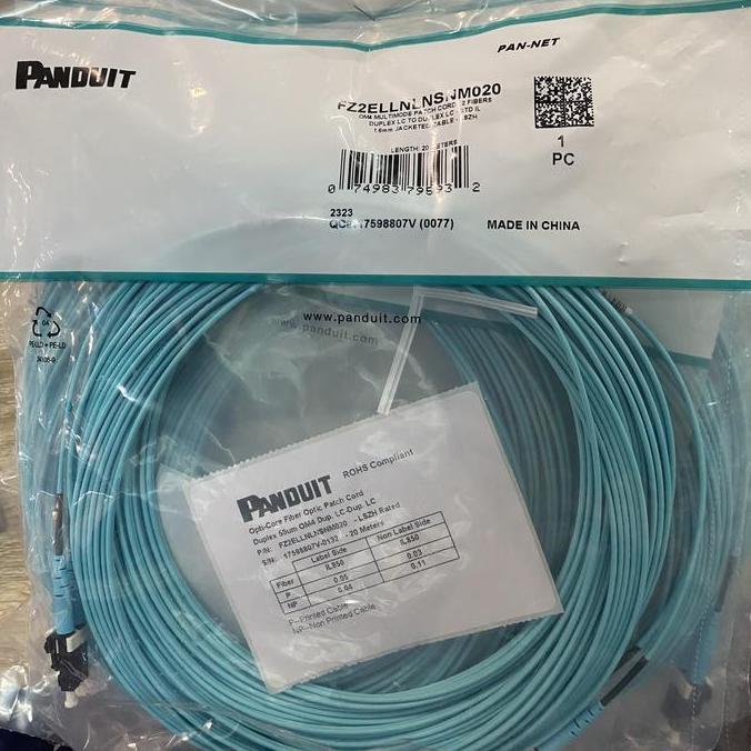 Om4 multimode duplex LC LC patch cord fo Panduit 20 meter