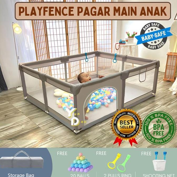 TERLARIS PAGAR TEMPAT MAIN KOLAM MANDI BOLA ANAK RUMAH TAMAN BABY PLAYFENCE PLAYMAT PLAYPEN PENGAMAN