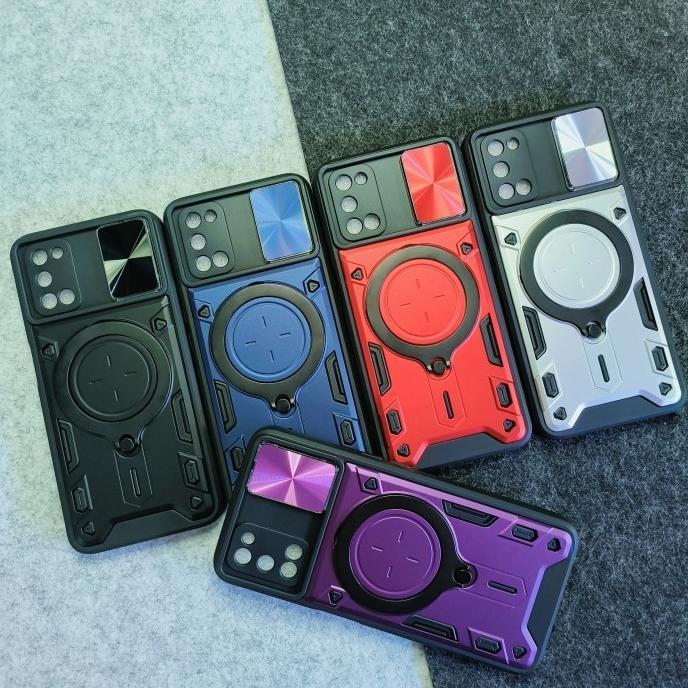 BestPromo Samsung A31 - Evox Army Military Flash Flip Lens Armor Case Shockproof