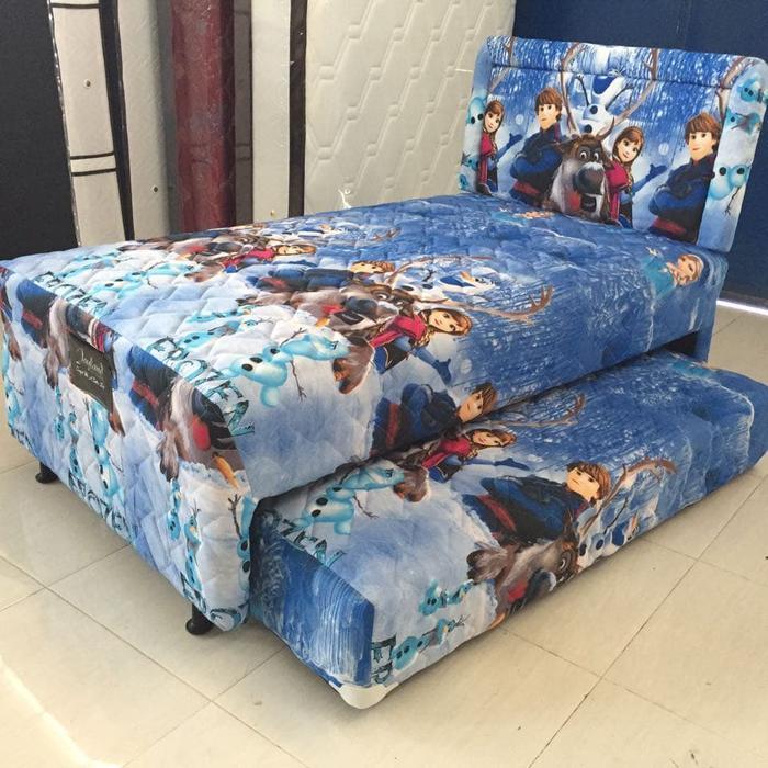Terbaik Set Sorong Galaxy 120x200 kasur spring Bed Tanpa Sandaran