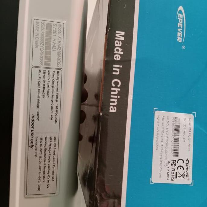 scc mppt epever 40a 12/24v