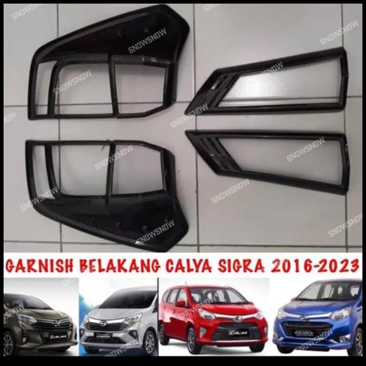 TERLARIS GARNIS LAMPU BELAKANG HITAM DOFF MOBIL CALYA SIGRA 2016-2022 