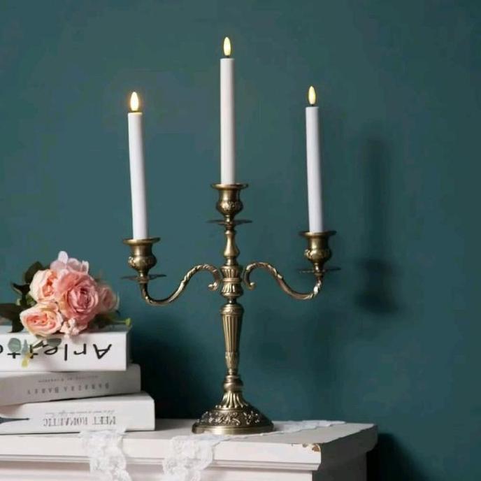 Lilin panjang Led Tall Longstick Penerangan Dekorasi Baterai Candle Light Lilin Lampu Elektri Putih