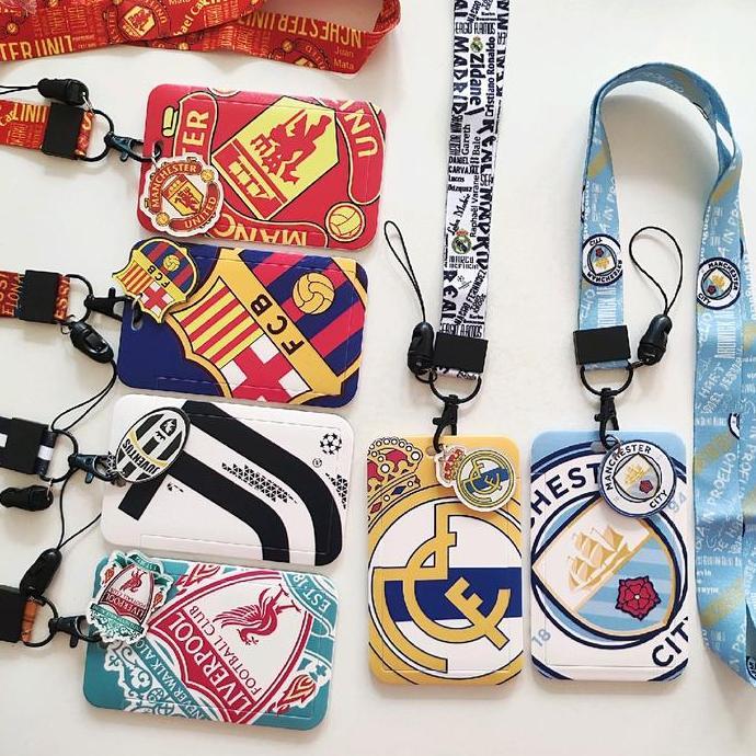 ID Card Holder Name Tag Lanyard / Kalung Wadah Kartu Identitas Liga Klub Sepak Bola Football Club  M
