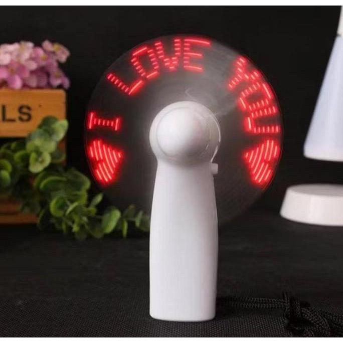 DIKARTELLA Mini Fan Led Cute Love / Kipas Angin Mini Portable LED I LOVE YOU