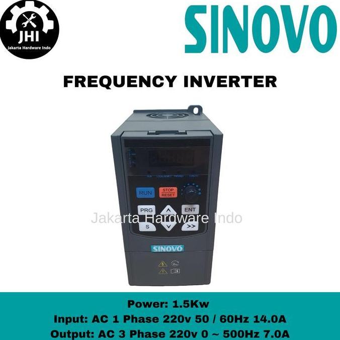 Inverter VFD 1.5KW / 2HP Input 1 phase 220V Output 3 phase 220V SINOVO