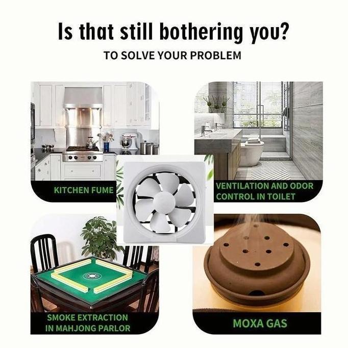 VIWIUWIU Exhaust Fan 6inch 8inch 10inch 12 inch Wall Type Exhaust Fan bedroom living room toilet kit