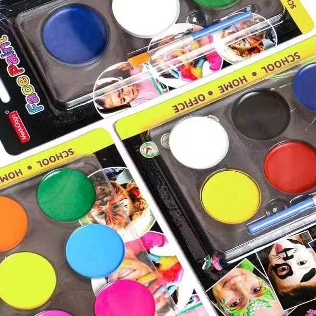 Portable boxed washable water based body face make up paint for kids Body and Face paint kit for kid