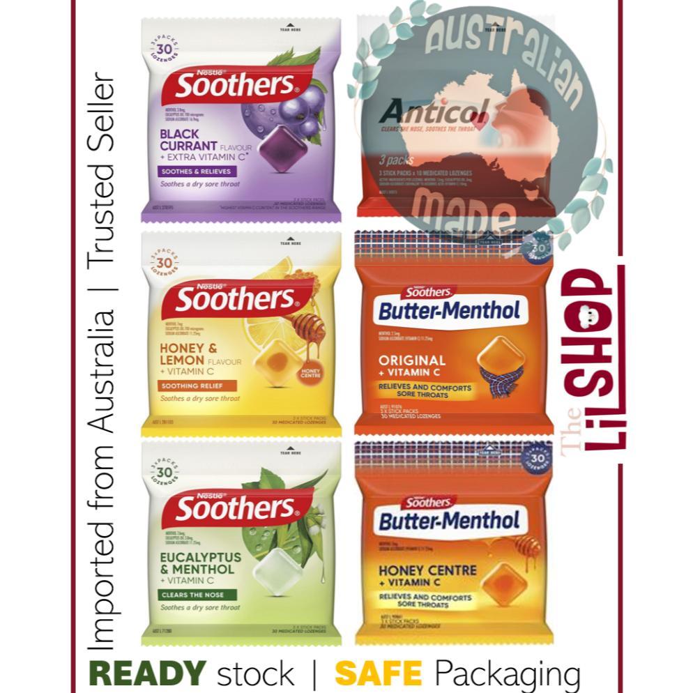 Nestle Soothers Anticol Buttermentol Butter-menthol Lozenges Multipack 3 x 10 Packs ( permen pelega 