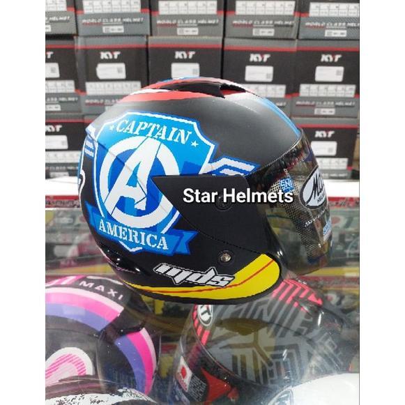 Ready Helm Anak Mds R3 Junior Captain America #3 Matt Black Berkualitas