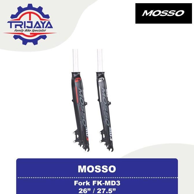 MOSSO MD3 FORK RIGID DISC / V-BRAKE FORK SEPEDA 26 / 27.5 INCH ORIGINAL DAN TERPERCAYA