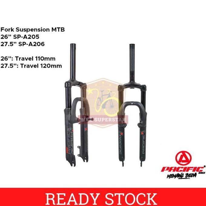 FORK GARPU SEPEDA GUNUNG PACIFIC A205 A206 MTB 26 27.5 DISC V BRAKE ORIGINAL DAN TERPERCAYA
