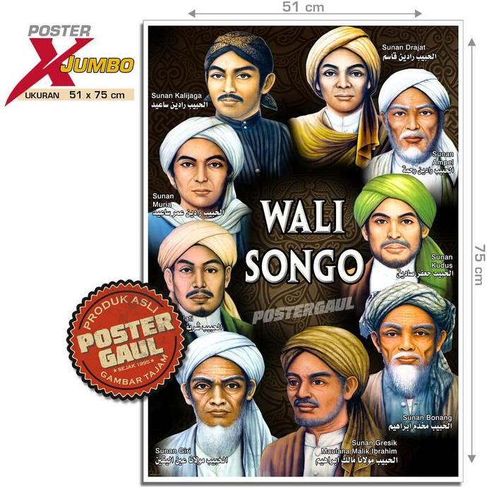TERLARIS POSTER XJUMBO WALI SONGO #XJFJP163 - UKURAN 51 X 75 CM