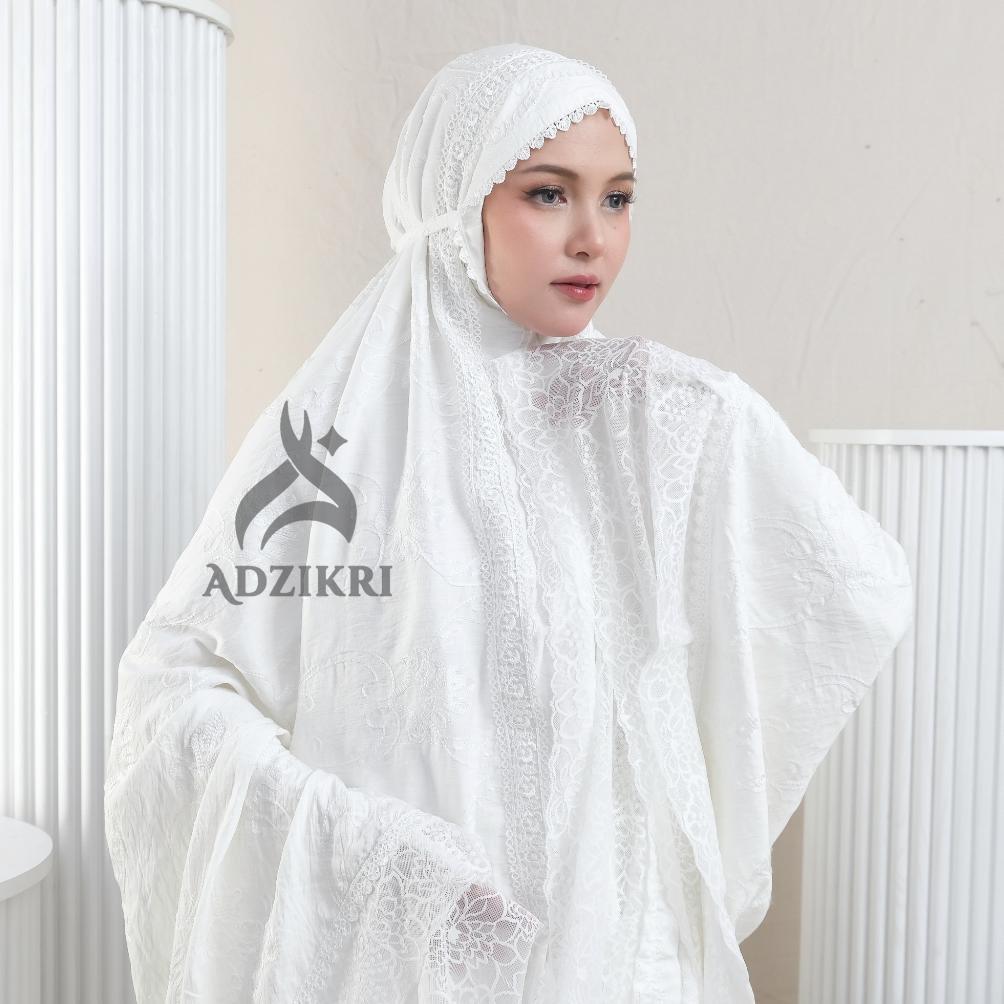 ADZIKRI - Mukena Dewasa Ardilla Renda Mewah Katun Polo Linen Bordir 2in1