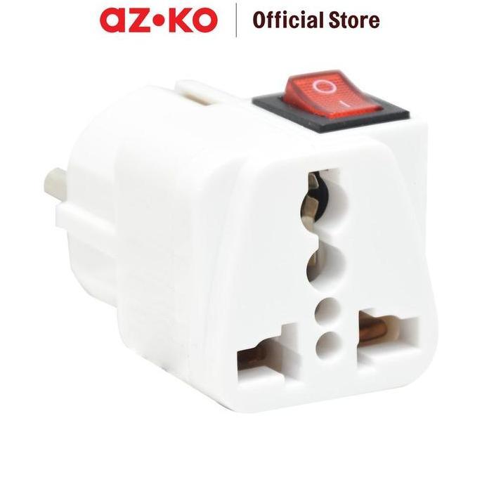 AZKO Krisbow Steker Arde Adaptor Travel Dengan Switch - Putih