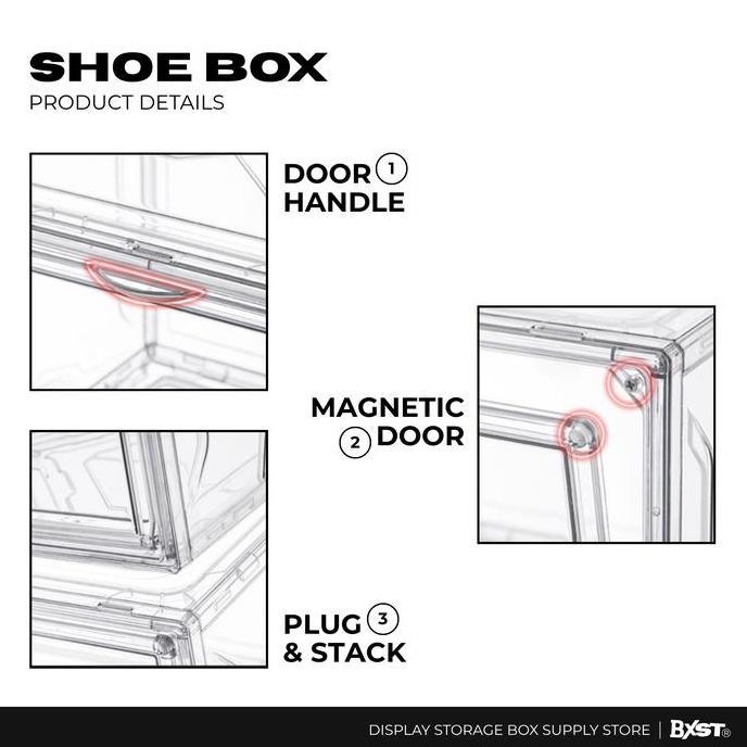 [CRYSTAL] Sneakers Box Full Acrylic Side Open Transparent Extra Large