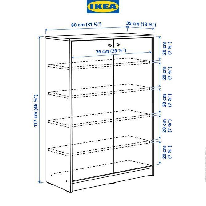 IKEA KLEPPSTAD Kabinet Tempat Sepatu Putih Minimalis 80x35x117 cm