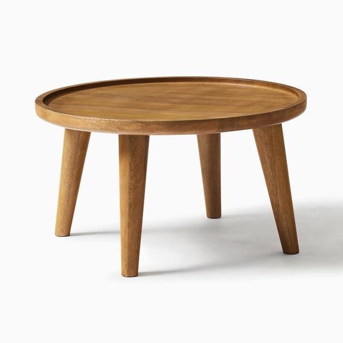 Cofee table bulat diameter 55 cm minimalis kayu jati, meja bulat kayu jati meja tamu kayu jati, meja