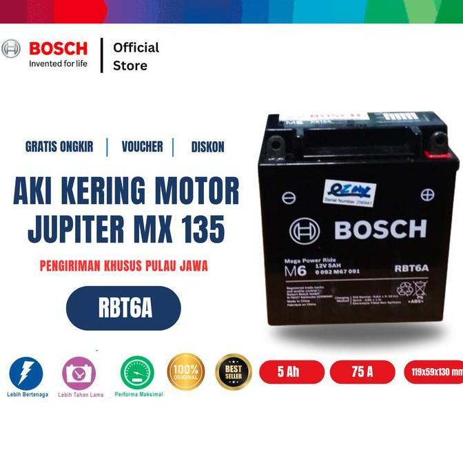 SALE - Bosch Aki Kering Motor Yamaha Jupiter MX 135 2006 - Bosch RBT-6A