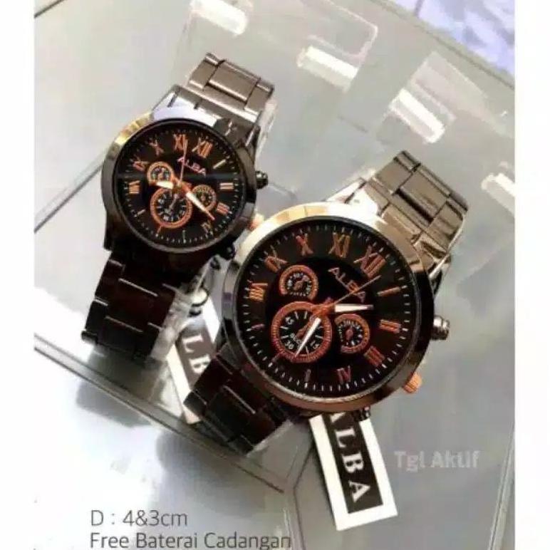 ORIGINAL (Cod)Jam Tangan Couple Alba  romawi Strap Rantai(Dikirim Jakarta)