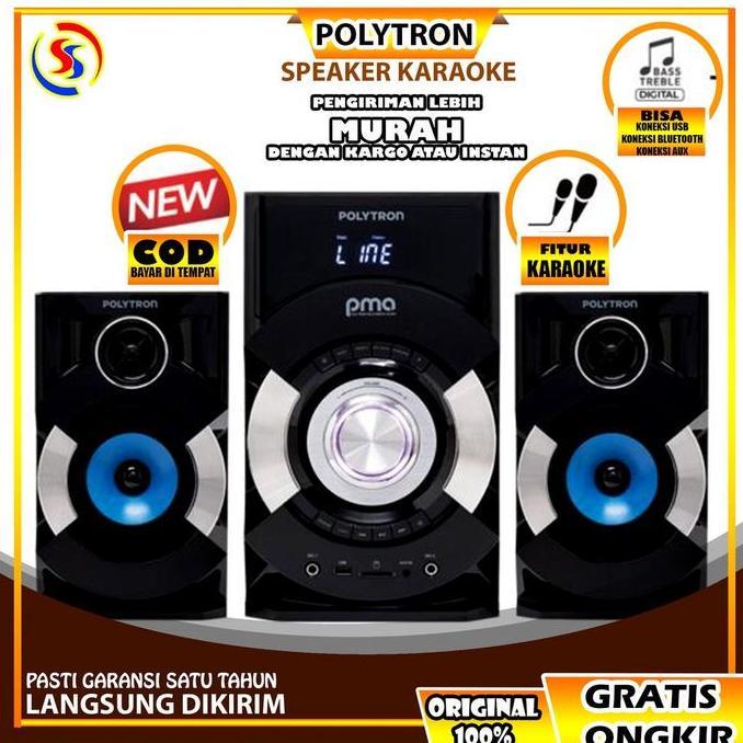 TERBARU - SPEAKER BLUETOOTH SUPER BASS SPEAKER POLYTRON PMA 9507 GARANSI RESMI