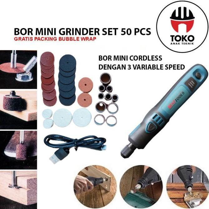 Cordless Mini Grinder Tuner Fullset / Mini Grinder Ukir Multifungsi