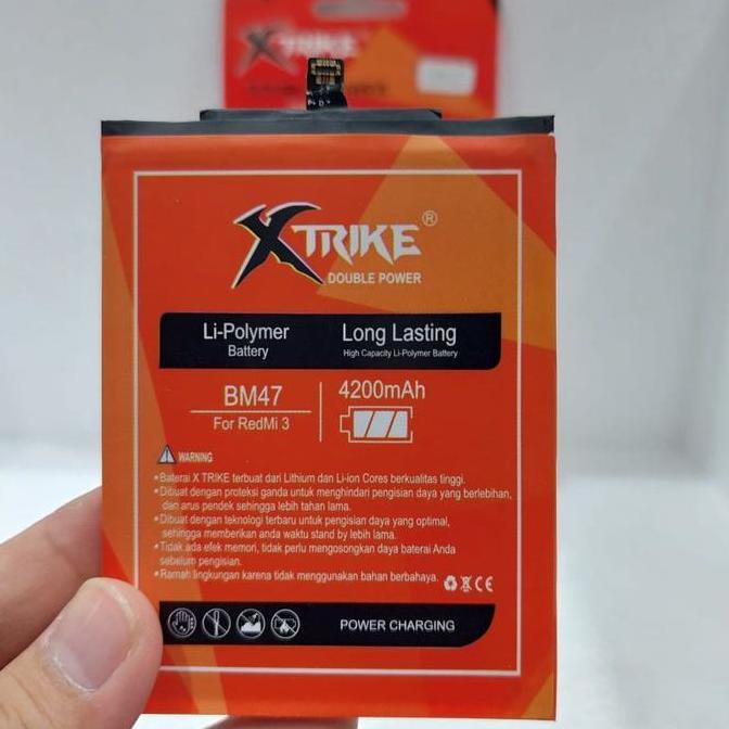 BATRE REDMI 3/REDMI 4X BM47 XTRIKE DOUBLE POWER