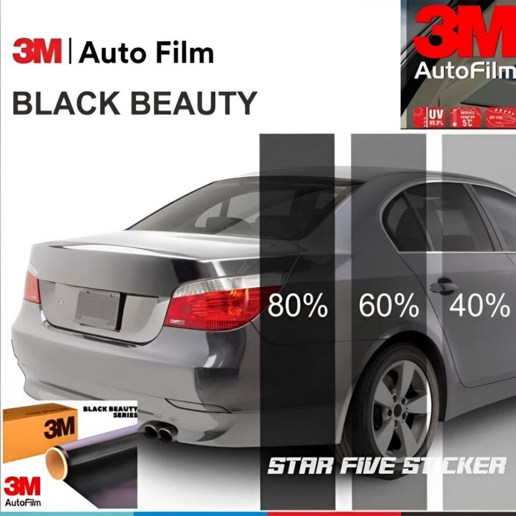 DISKON KACA FILEM 3M BLACK BEAUTY  KACA FILEM MOBIL ANTI PANAS 40% 60% 80%