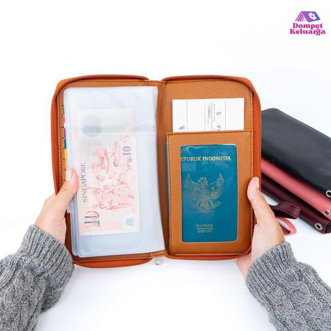 Dompet Keluarga Dompet Paspor Tempat Paspor Tiket Umroh Multifungsi