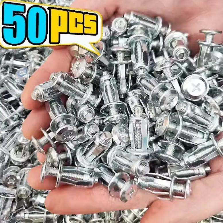Baut 50 PCS Jack Nut - Rivet Plat Metal Mur Baut Drat Sekrup Fisher M4 M5 M6 Skrup