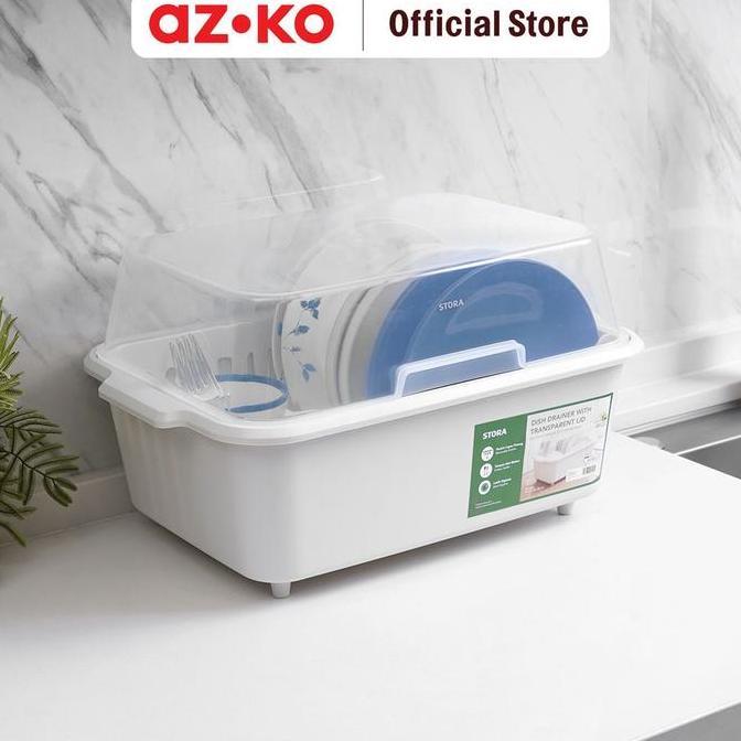 AZKO Stora Rak Piring - Putih Ivory Rak Dapur Tempat Piring Tempat Penyimpanan Piring Dish Rack Rak 