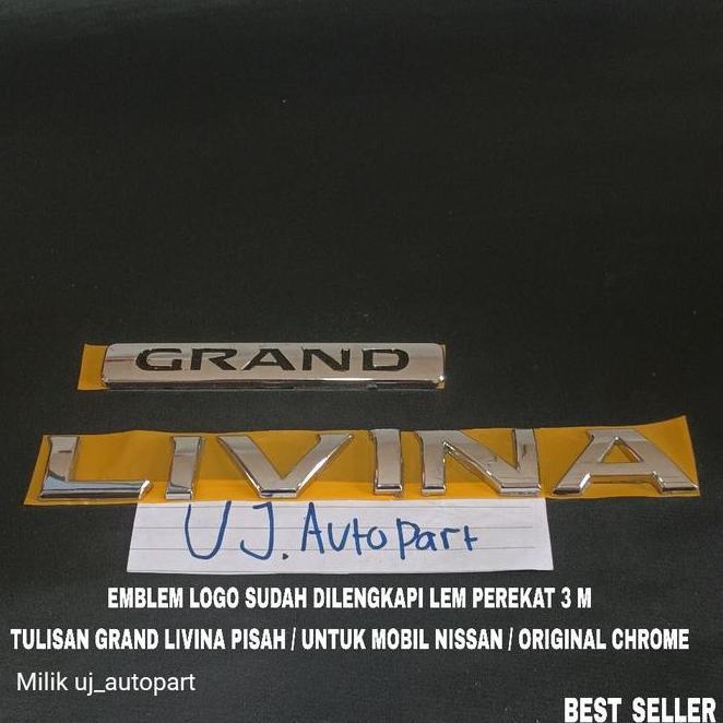 Emblem Logo Bagasi Original 100 Tulisan Grand Livina Pisah / Mobil Nissan