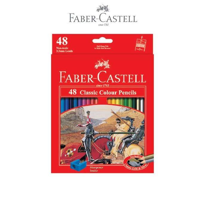 Faber-Castell Pensil Warna Classic Colour Pencils set lengkap 48 warna Stationery