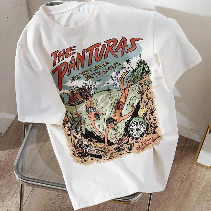 EAST STUDIOZ T-shirt Baju Kaos Band Indie Lokal The Panturas Ekspedisi Ombak Banyu Asmara Desain Vin