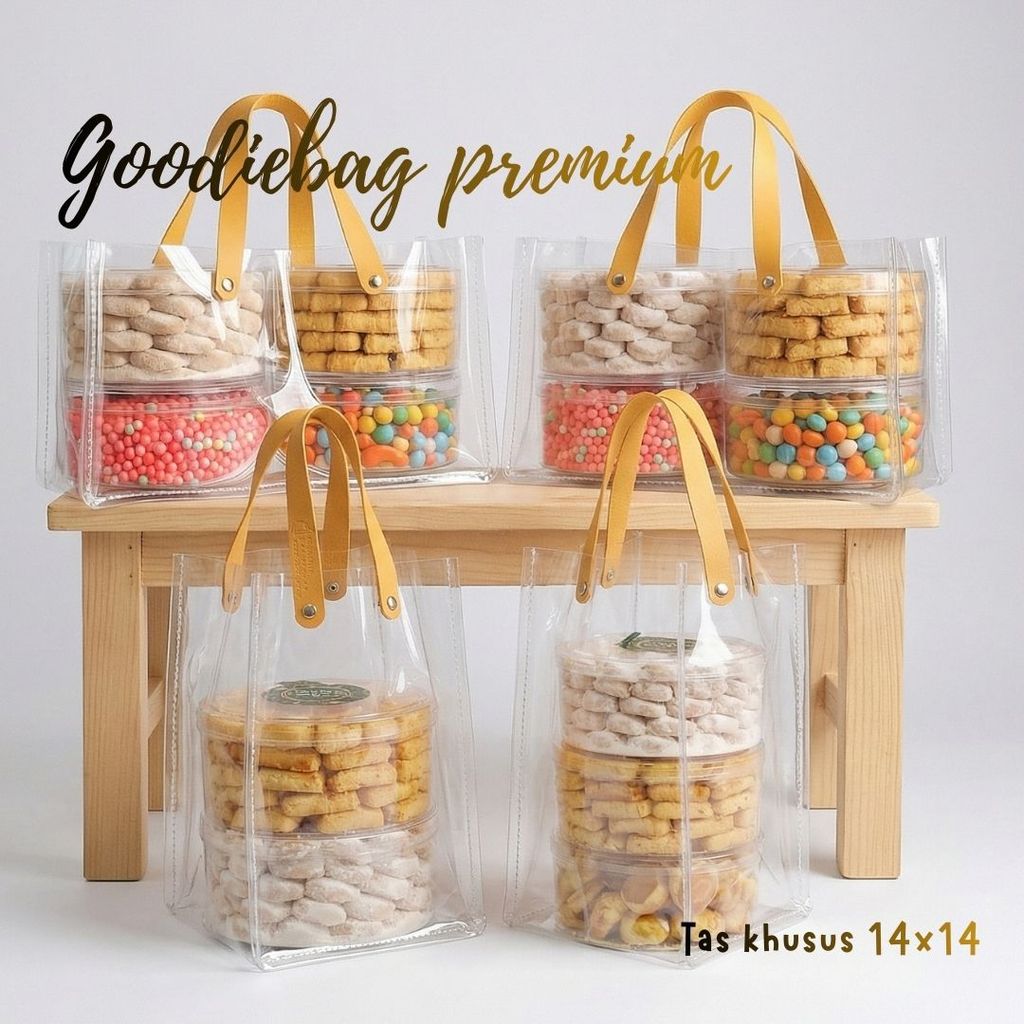 Tas Mika Nastar 500gr Goodie Bag Toples Kue Kering 250-500 Tali Premium Tas Toples Bulat hardtop 500