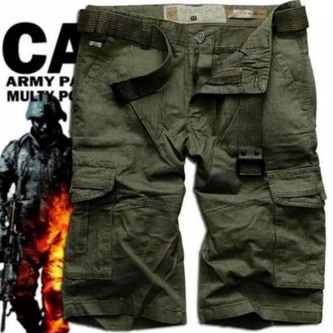 Celana Kargo Pendek Celana Kargo Pendek Celana Coklat Hitam //Celana Pria Bwc// Sabuk//