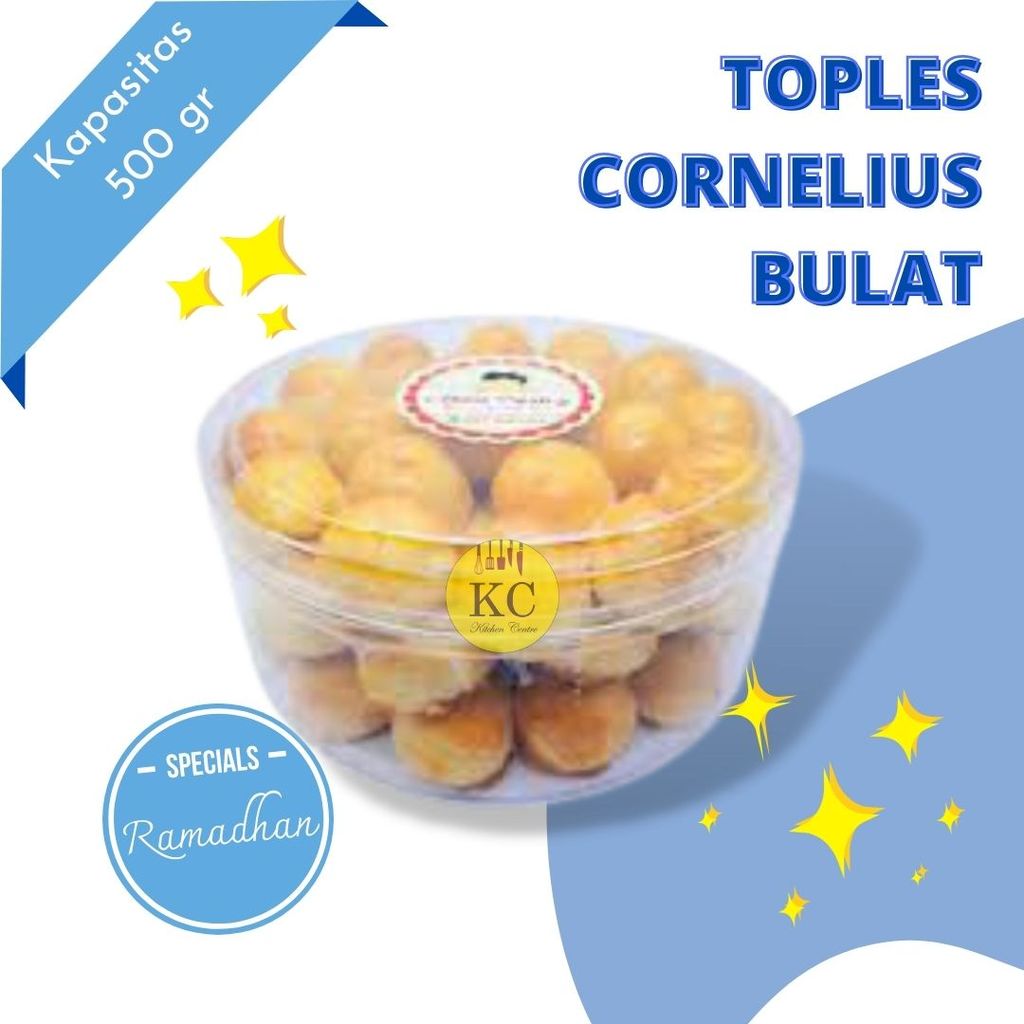 Toples Cornelius Bulat 500 Gram Toples Kue Kering Toples Nastar Toples Bening Murah Toples Cornelius