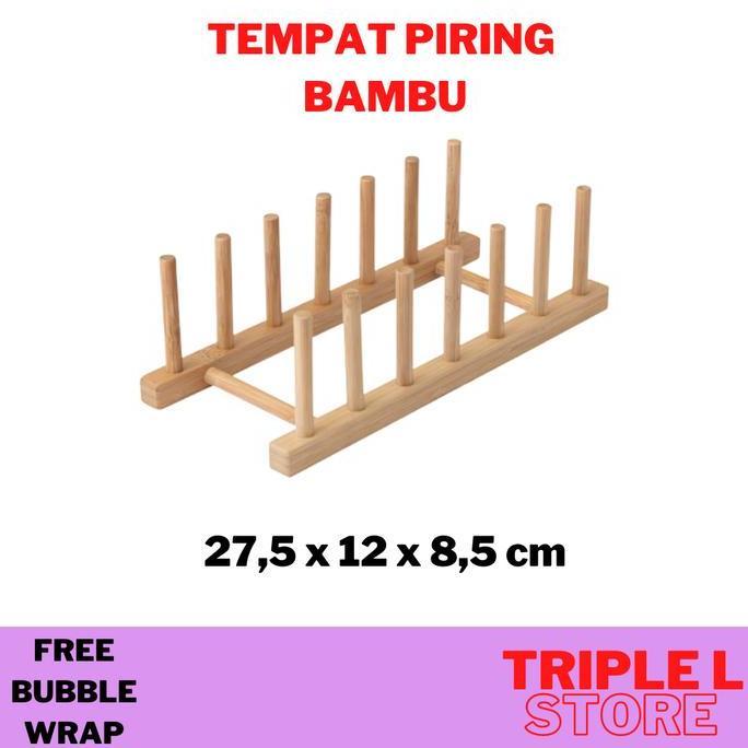Tempat Rak Piring Bambu Atas Meja Minimalis OBT