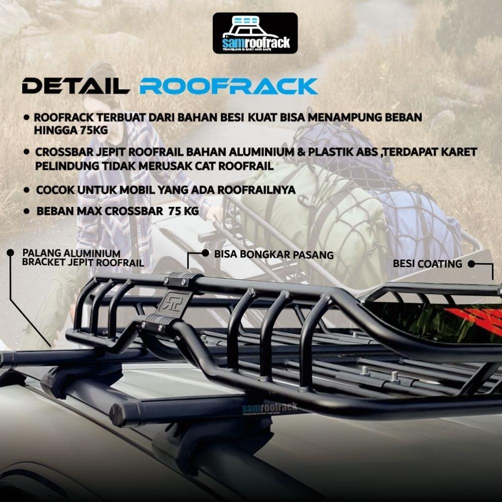 FREE ONGKIR ROOFRACK BESI JEPIT ROOFRAIL UNIVERSAL RAK BUZZRACK BAGASI ATAS MOBIL