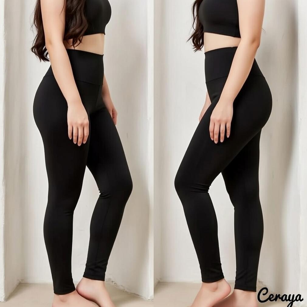 Recommended Legging Panjang Wanita Tebal Polos Anti Tembus Pandang Pinggang Tinggi Jumbo Adem Super 