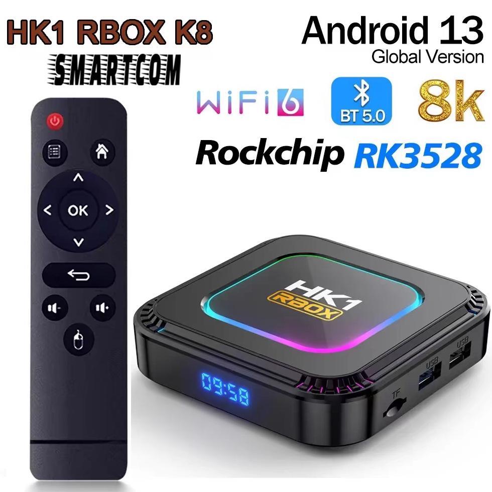 CUCI GUDANG SMARTCOM - Smart TV BOX HK1 RBOX K8 Android 13 Resolusi 8K High Speed Original Android T