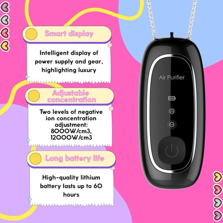 HOT DEALS Air Purifier Portable Kalung Air Purifier Necklace Ion Rechargeable/Wearable Portable Air 