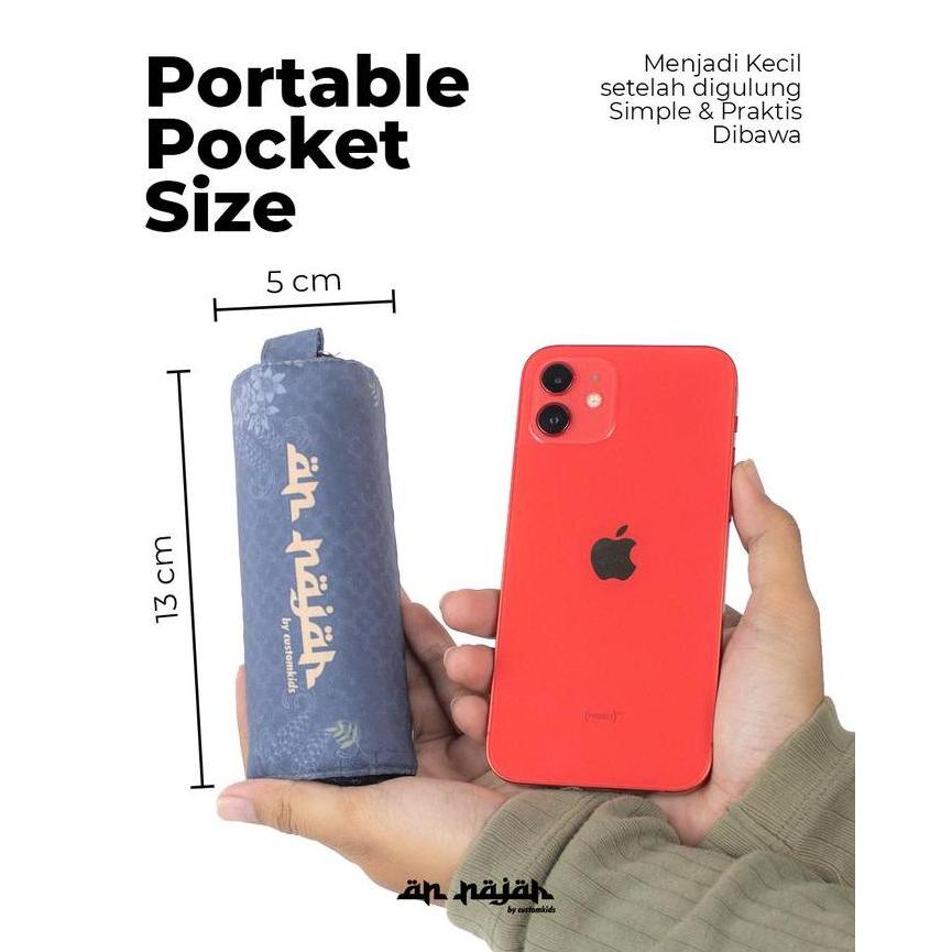 An-Najah Sajadah Traveling  Printing  Tipis   Gulung Anti Slip Premium Waterproof Untuk Travel  Nyam