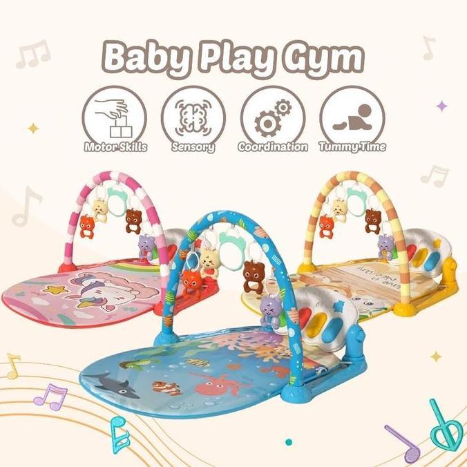 TERLARIS!! DENO ALL IN ONE BABY PIANO GYM MAT PLAY GYM B MAINAN PIANO KAKI BAYI MULTIFUNGSI 012 BULA