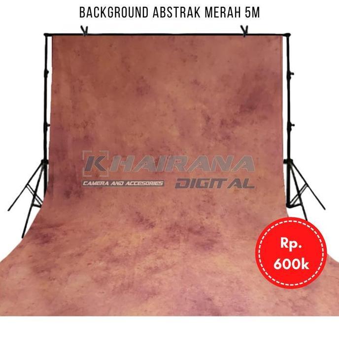 NEW Background Backdrop Layar Foto Studio Abstrak Merah 3x5 meter