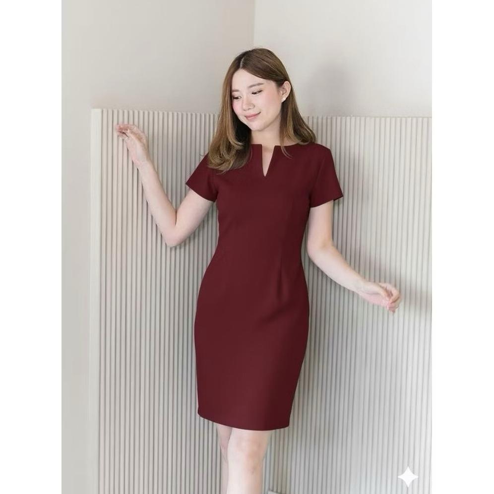 GARANSI DRESS WANITA CASUAL PUTIH SCUBA L-XXL