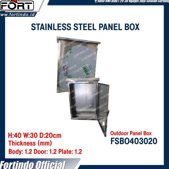 TERBARU - Stainless Panel Box Outdoor FSBO403020 IP55 Merk FORT