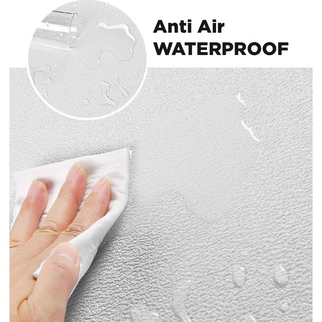 Paus Biru - Wallpaper Dinding Linen Roll Wallpaper Foam Dekorasi Kamar Wallpaper Coral A12