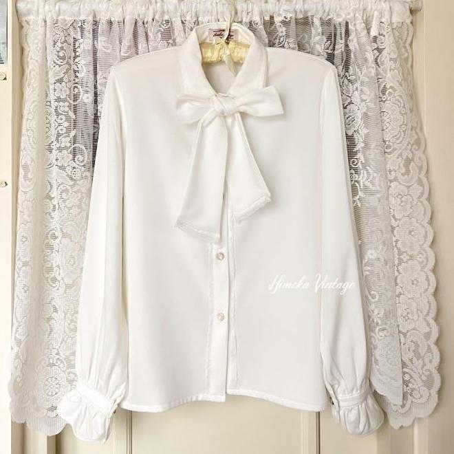Himeka Vintage - Himeka Vintage Elmer Blouse White Inner Cottagecore Coquette